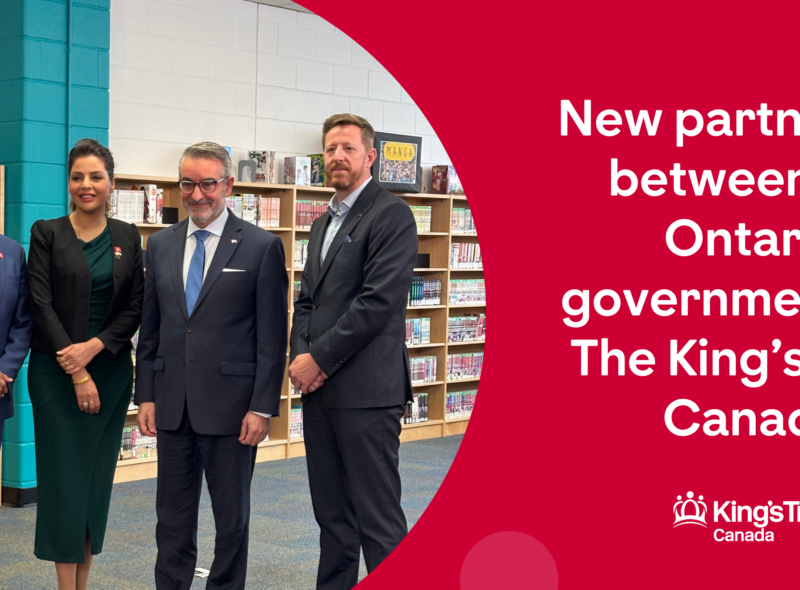 New partnership between the Ontario government and The King’s Trust Canada